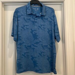 Walter Hagen short sleeve golf shirt blue camo print size XXL